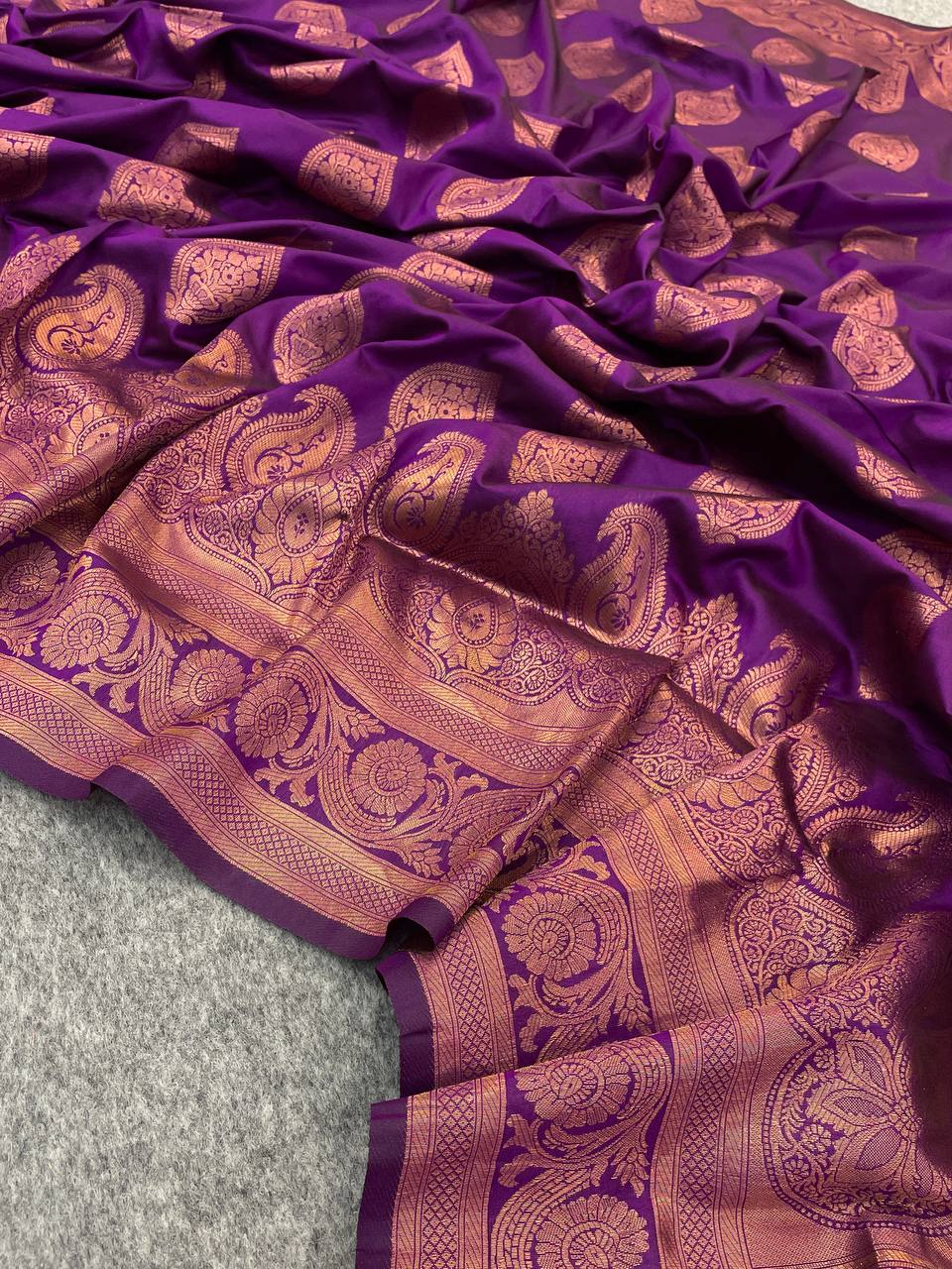 Magenta Color Ultra Satin Pure Banarasi Silk Saree