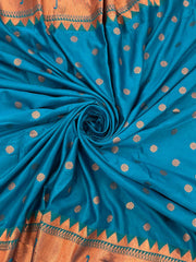 Firozi Pure Banarasi Silk Saree