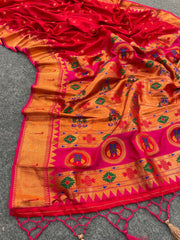 Red Pure Banarasi Silk Saree