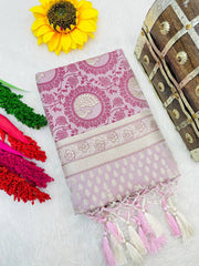 Ultra Satin Rani Color Pure Banarasi Silk Saree