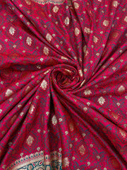 Pretty Rani-Rama Soft Banarasi Silk Saree With Snazzy Blouse Piece