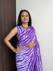 Attrective Purple shade Desinger Georgette Saree