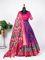 Purple Color Dolla Silk Printed Lehenga Set