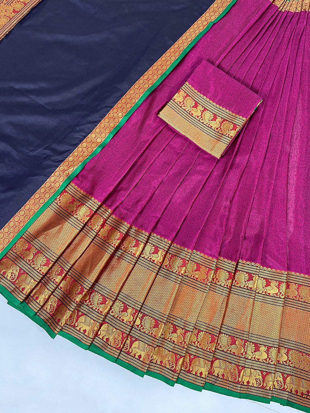 Pink Color Traditional Narayanpet Half Sarees