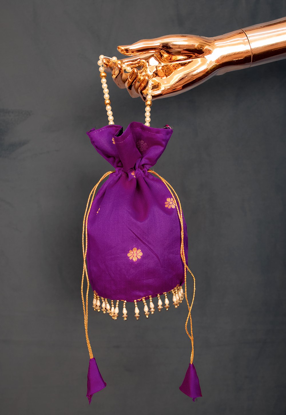 Purple Color Jacquard Printed Paithani Batwa
