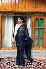 Rangoli Silk Handwork And Cutwork With Pearl Saree