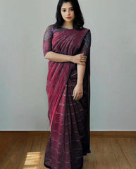 Stylish Dola Silk Saree With Heavy Thread & Sequence Work Saree