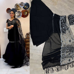 Designer Black Lahenga Saree