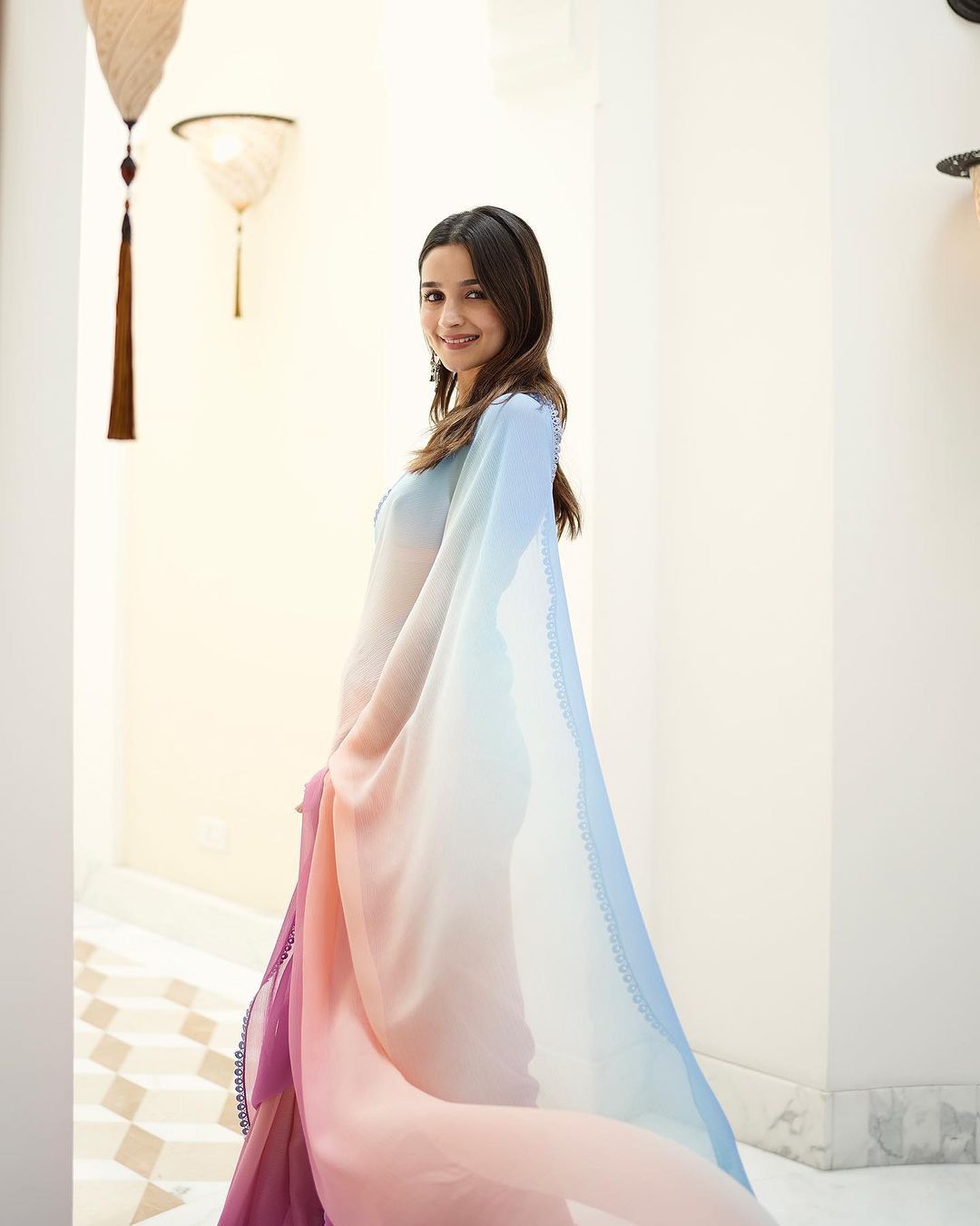 Multi Color Printed Wedding Designer Saree