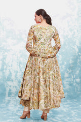 Beige Digital Printed Chiffon Co-Ord Set with Dupatta | Ready to Wear | Sizes XS-XXL