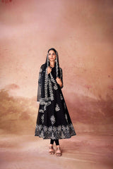 Black Digital Printed Georgette Co-Ord Set with Net Dupatta | Ready to Wear | Sizes XS-XXL