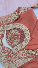 Elegant Brown Embroidered Chinon Suit with Soft Net Dupatta