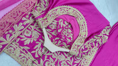 Elegant Pink Embroidered Chinon Suit with Soft Net Dupatta