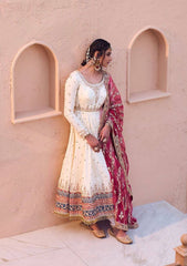 New White Festival & Party Wear Heavy Faux Georgette Gown, Dupatta & Bottom Set