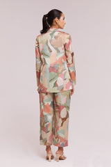 Multicolor Modal Satin 3-Piece Co-Ord Set (Blazer + Blouse + Pant) | Trendy Ready-to-Wear | Sizes XS–XXL