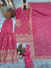 Premium Pink Designer Readymade Top Palazzo Collections