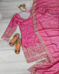Premium Pink Designer Readymade Top Palazzo Collections