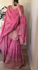 Premium Pink Designer Readymade Top Palazzo Collections