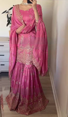 Premium Pink Designer Readymade Top Palazzo Collections