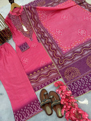 Purple Elegant Designer Party Wear Pur Chinon Silk Top, Plazzo & Dupatta Set