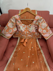 Radiant Orange Designer Saree with Thread & Sequin Work