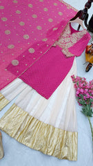 Rani Pink Designer Top & Sharara Set with Dupatta