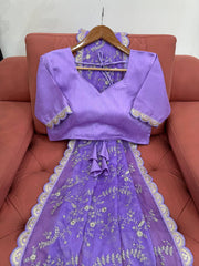 Regal Purple Designer Saree with Coding & Sequin Work