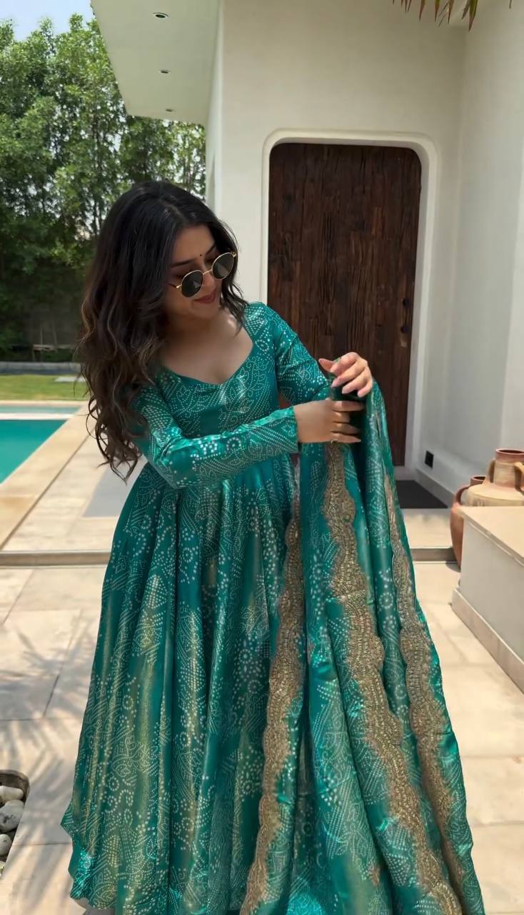Silk Long Dress Design Skyblue New Designer Pur Two-Tone Banarasi Silk Anarkali Gown, Dupatta ManMohit Silk Long Dress Design Skyblue New Designer Pur Two-Tone Banarasi Silk Anarkali Gown, Dupatta ManMohit