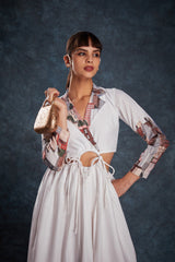 White Printed Linen Maxi Dress | Trendy Ready-to-Wear | Sizes XS–XXL