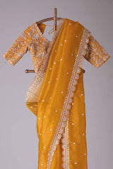Yellow Designer Saree with Exquisite Thread & Sequin Work