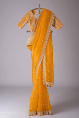 Yellow Designer Saree with Exquisite Thread & Sequin Work