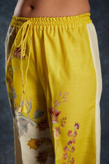 Yellow Printed Linen Co-Ord Set | Trendy Ready-To-Wear | Top + Pant | Sizes XS–XXL