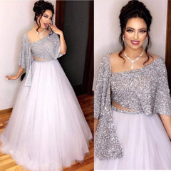 White Net Lehenga Choli with Embroidery Sequence for Party