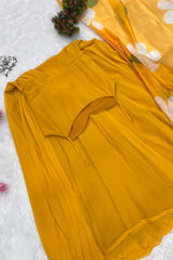 Mustard Yellow Georgette 8 Meter Anarkali Suit