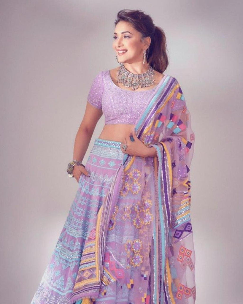 Purple Color Bollywood Lehenga Choli with Heavy Embroidery work