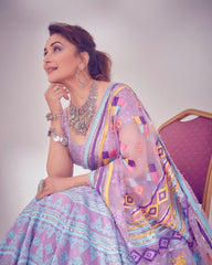 Purple Color Bollywood Lehenga Choli with Heavy Embroidery work