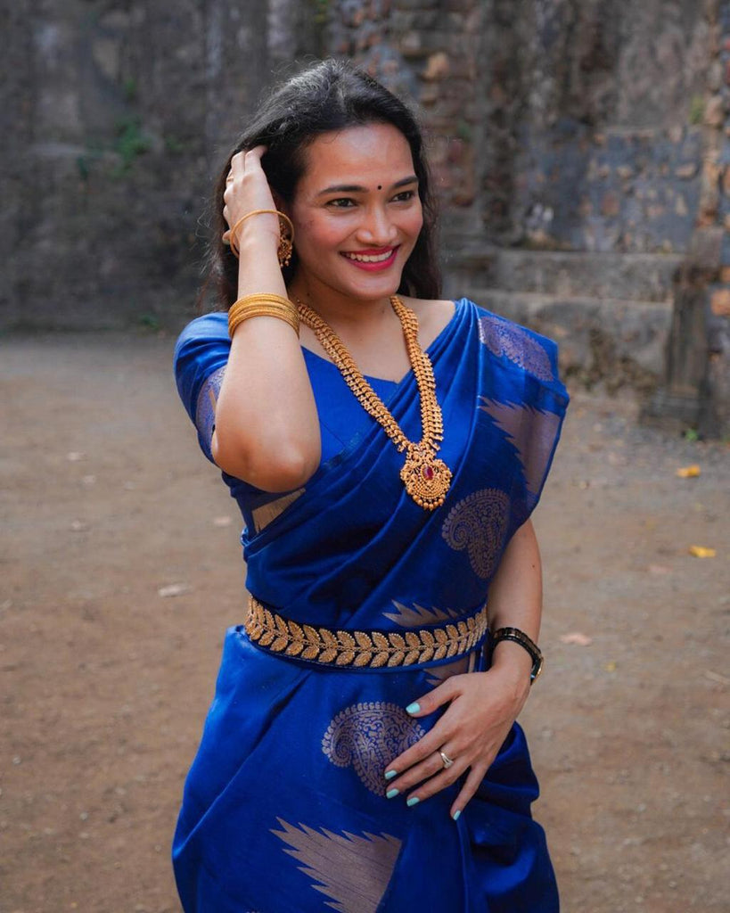 Royal Blue  Ready to Wear Hand Work Blouse
