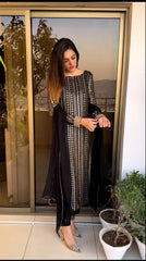 Black Squance Embroidery Work Festival Wear Salwar Kameez