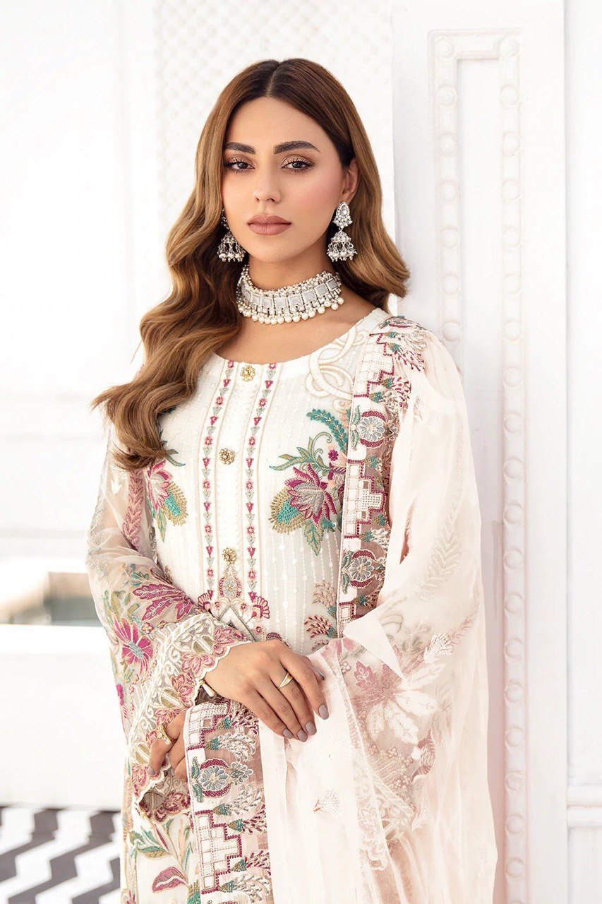 WITH HEAVY EMBROIDERY WORK STYLISH DESIGNER CASUAL WEAR PAKISTANI SUIT