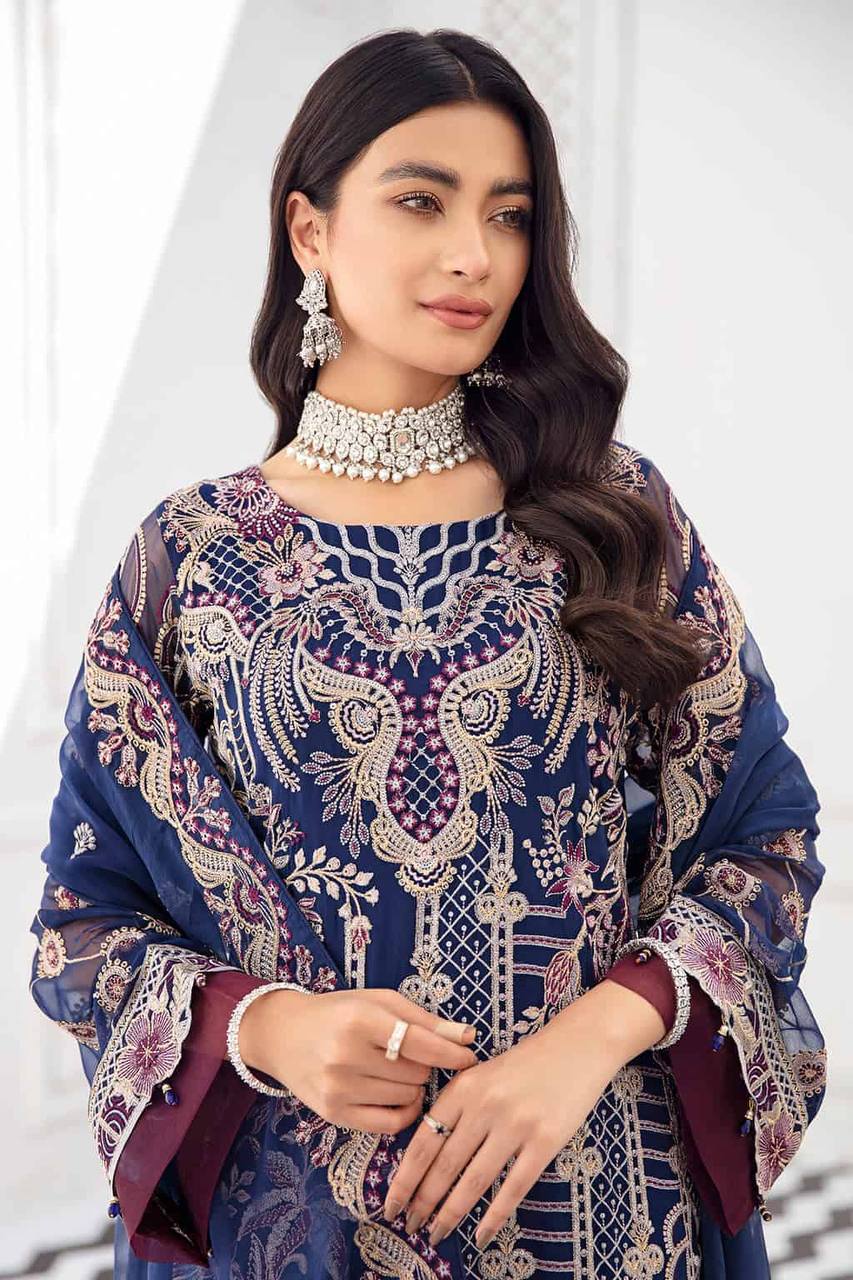 Blue Colour Salwar Suit Indian Designer Wedding Salwar Kameez Suit