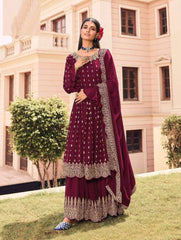 Red Coluer Handmad Readymade Partywear Wedding sharara suit Pakistani Designer Dress Suit Bridal