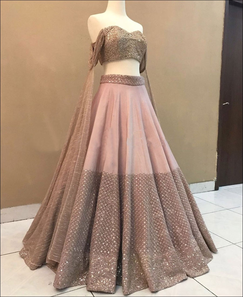 Peach color cotton Silk Lehenga choli with Embroidery work  0 (0 Reviews)